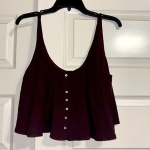 Brown Flowy Cropped Top